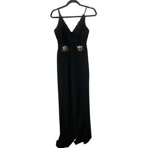 Blue s Black jumpsuit Adjustable Staghetti straps Lace design medium
